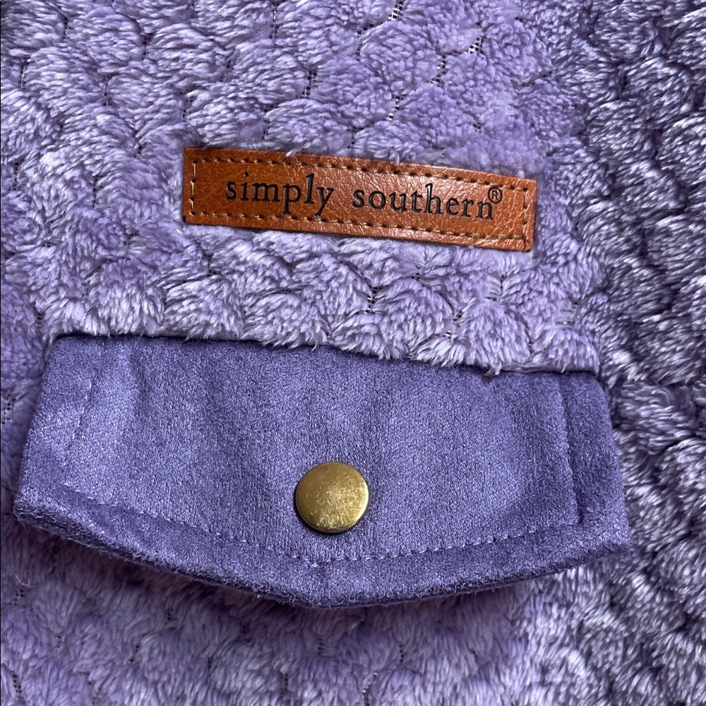 Simply Southern Lavender Teddy Jacket with Pockets - Picture 6 of 9